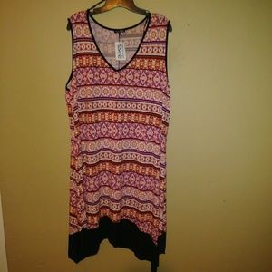 NWT Light Handkerchief Hem Multi Dress 3X